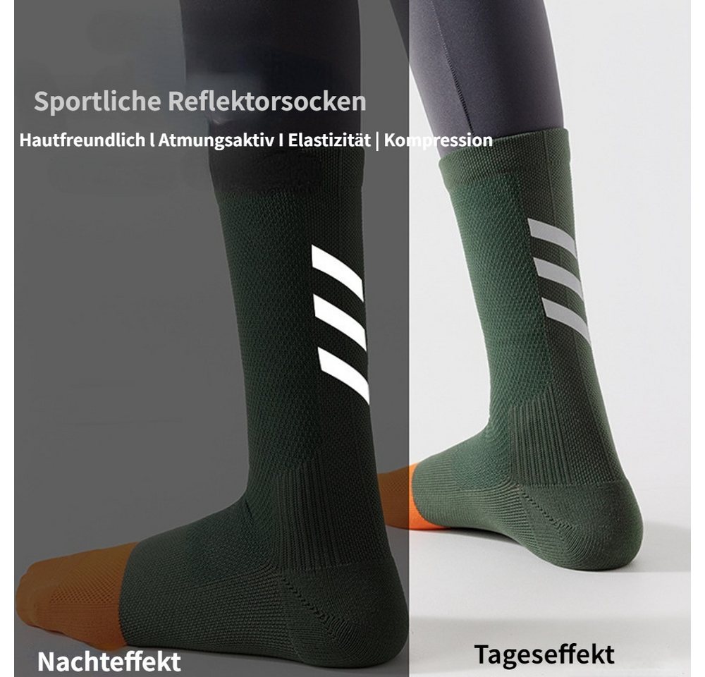 Blusmart Funktionssocken Sportliche Radsocken in der Mitte der Wade, 6 Paar Set (Schweißabsorbierend, atmungsaktiv und rutschfest, Reflektierend Leuchtend) Vier Jahreszeiten