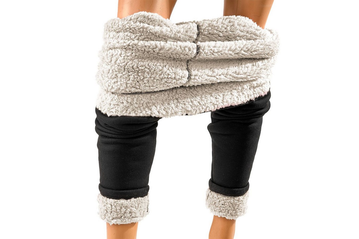 TippTexx 24 Thermoleggings Damen-Thermo-Leggings, supersoft und wärmend mit Teddy-Futter wärmend, dehnfähig, Thermo, Teddyfell Bild 4