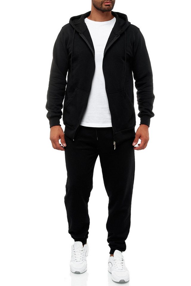 iKENNAS Sportanzug i (Hose + Zip hoodie) Schwarz XL