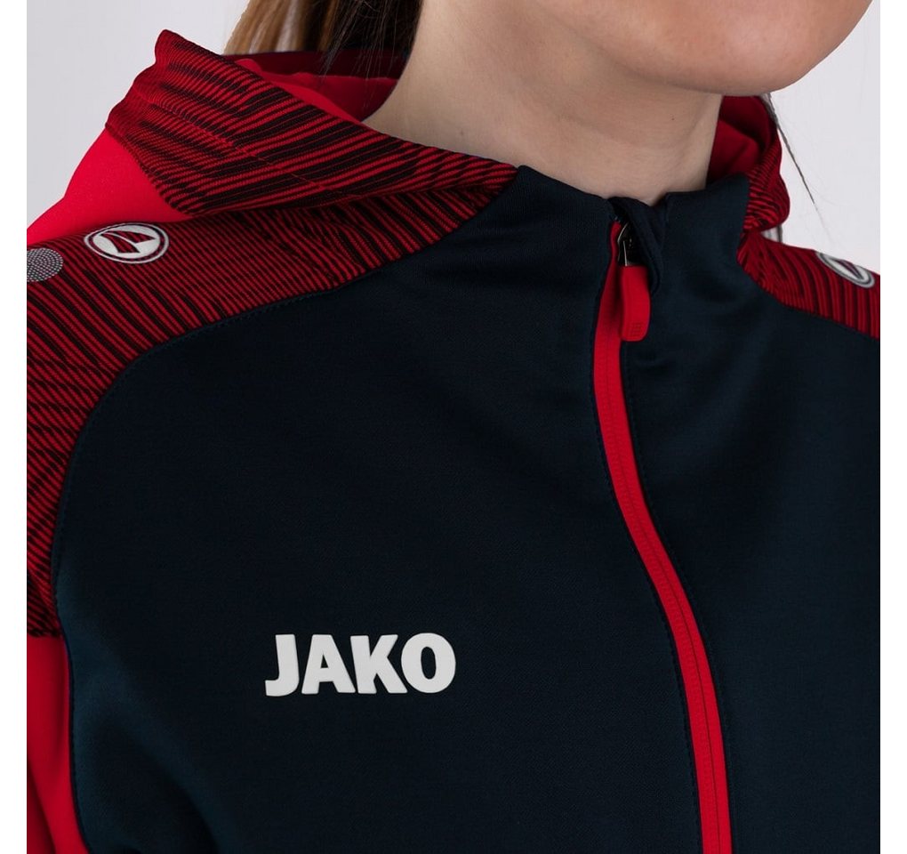 Jako Trainingsjacke Kapuzenjacke Performance (Polyester-Fleece) marineblau/rot Damen Bild 2