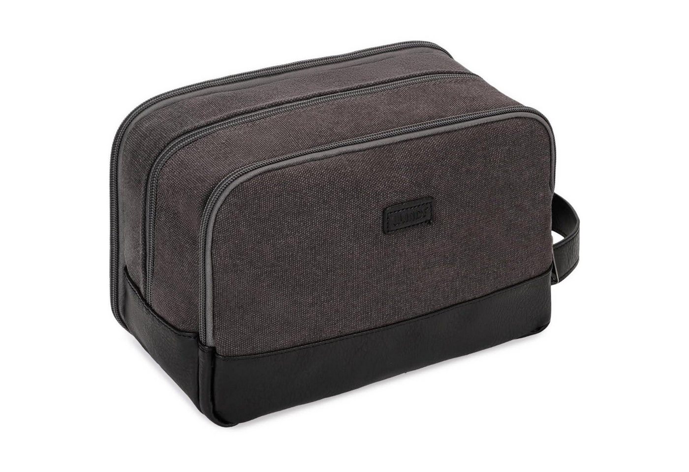 LuxusKollektion Kulturbeutel Kulturtasche Herren Reise Canvas wasserabweisend vegan Dunkelgrau Bild 5