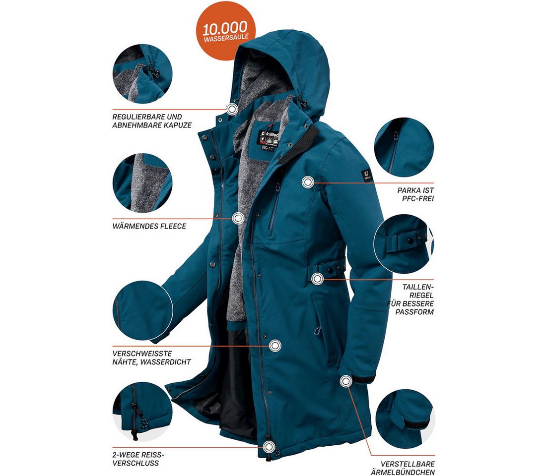 Killtec Funktionsparka Killtec Alisi II Damen Winter Winterparka große Größen (46-54) Wasserdichter Damen Funktionsparka in Übergrößen mit Teddyfutter Bild 2