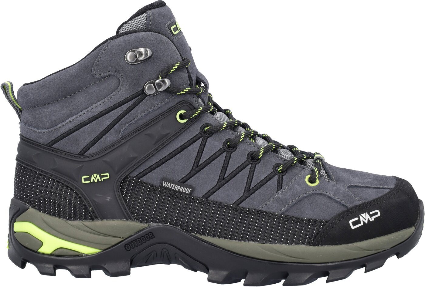 CMP RIGEL MID TREKKING SHOES WP GREY-YELLOW FLUO Wanderschuh