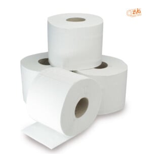 ZVG Toilettenpapier 2-lagig weiß 400 Blatt/Rolle