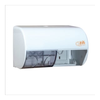 ZVG Toilettenpapierspender für 2 Kleinrollen Kunststoff weiß-transparent