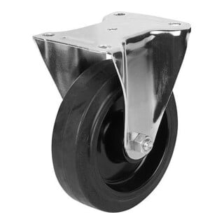 KIPP Bockrolle ohne Feststellsystem Ø 200 x 50mm Gummi Stahl