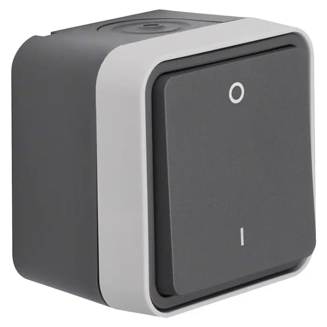 HAGER WNC008 - Ausschalter W.1, 2-polig, AP, IP55, grau