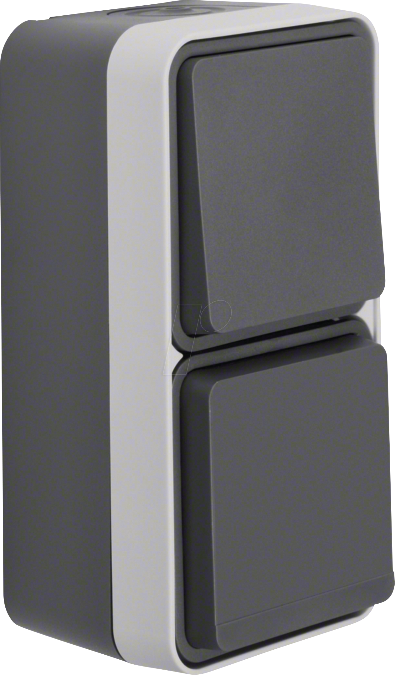 HAGER WNC080 - Wechselschalter mit Schutzkontaktsteckdose W.1, grau