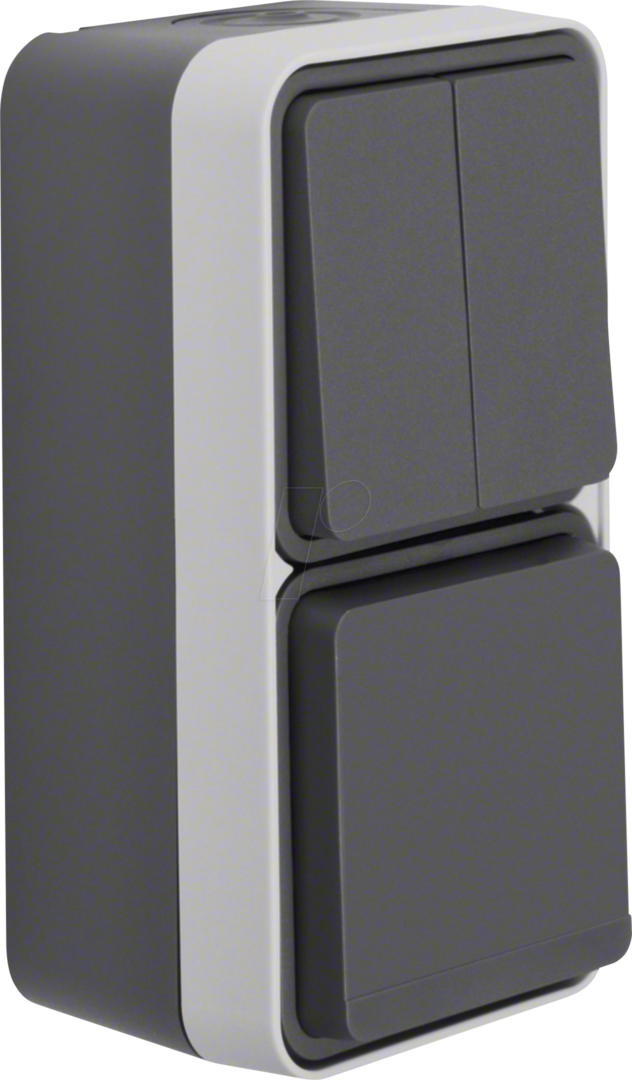 HAGER WNC081 - Serienschalter mit Schutzkontaktsteckdose W.1, grau