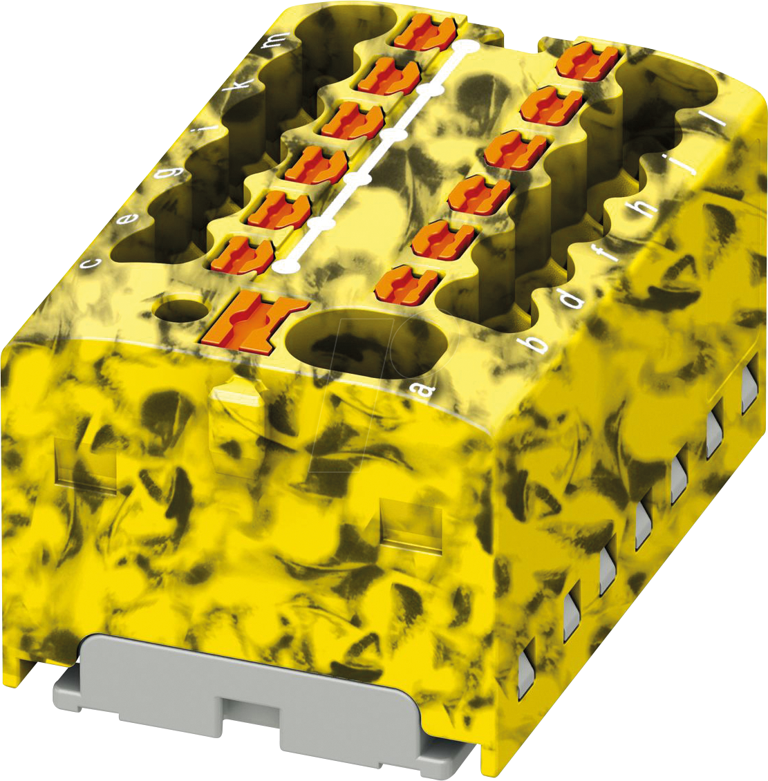 PHOE 1046971 - Verteilerblock PTFIX, 4/12x1,5, gelb-schwarz