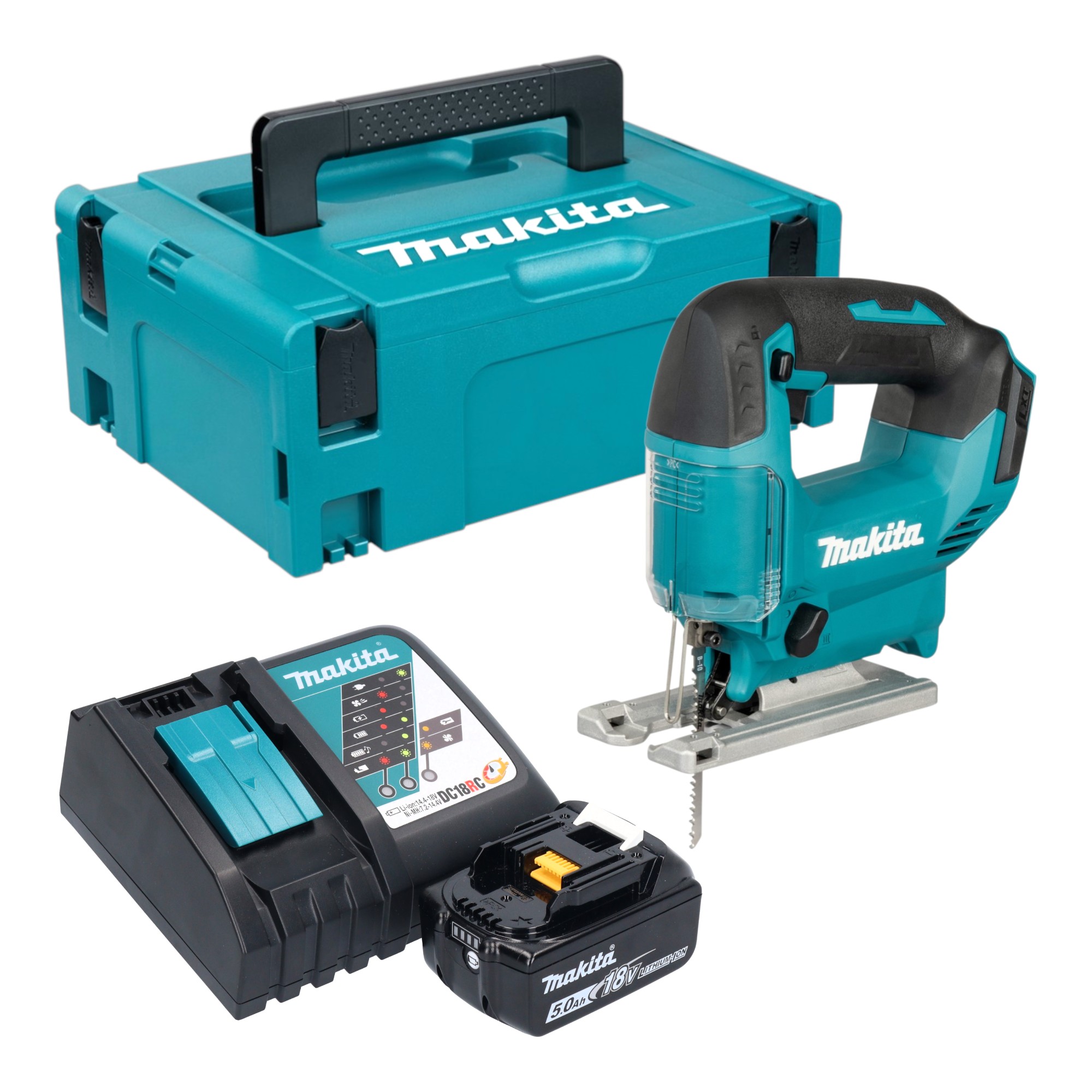 Makita Djv 186 Rt1j Akku Pendelhubstichsäge 18 V + 1x Akku 5,0 Ah + Ladegerät + Makpac