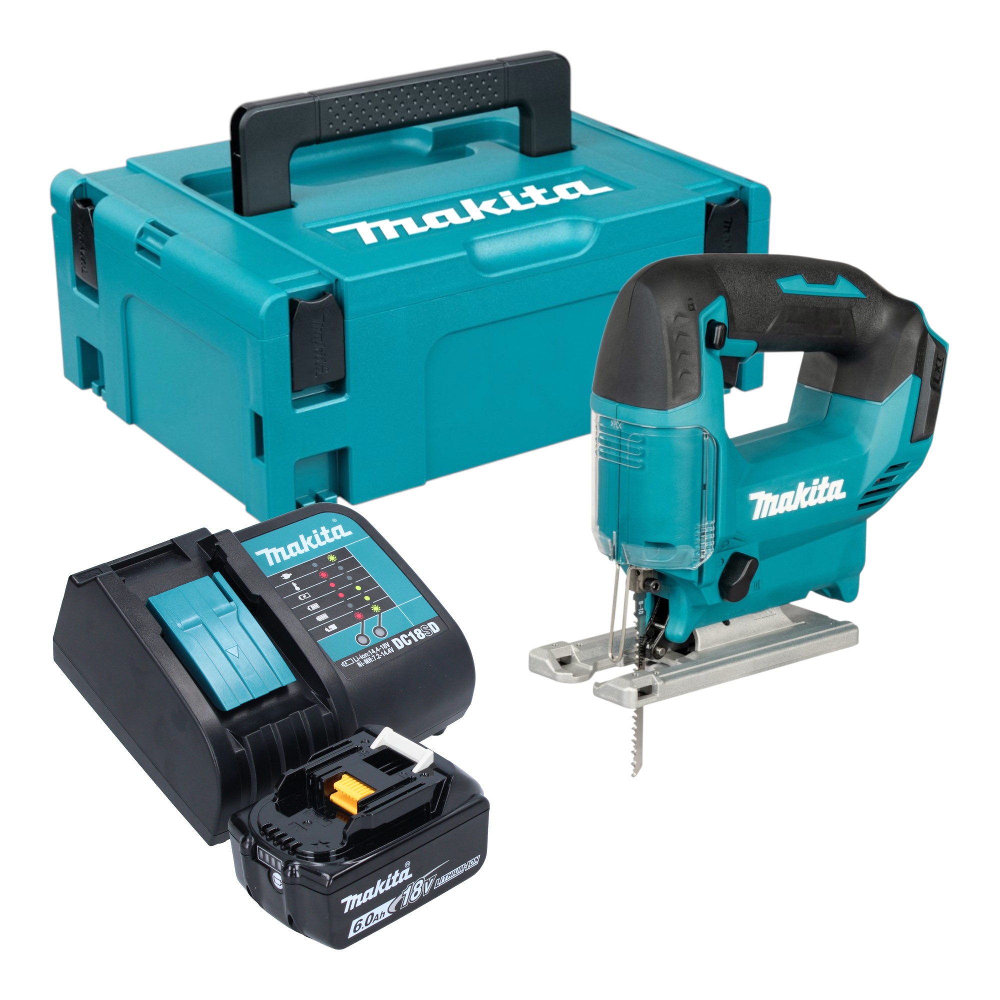 Makita Djv 186 Sg1j Akku Pendelhubstichsäge 18 V + 1x Akku 6,0 Ah + Ladegerät + Makpac
