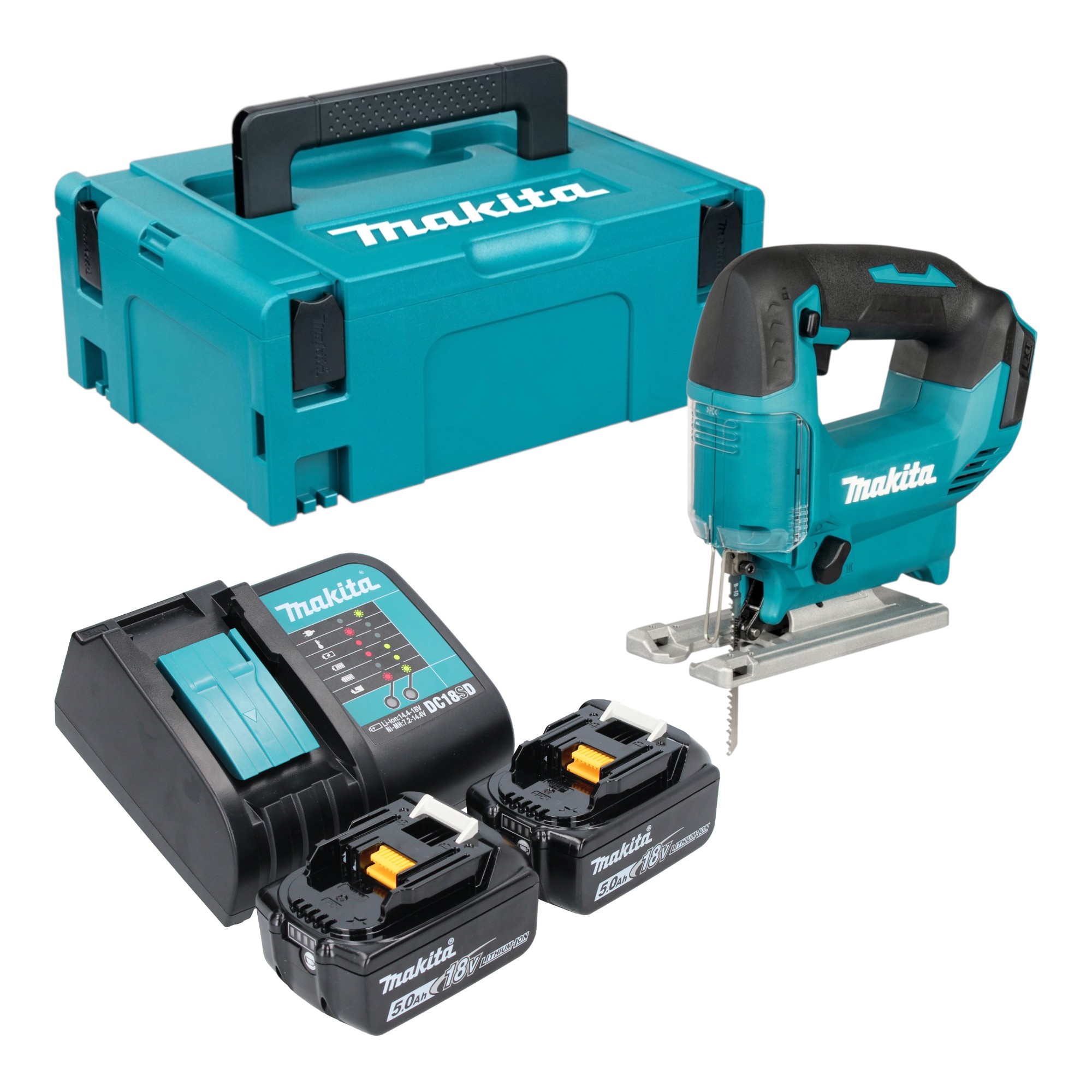 Makita Djv 186 Stj Akku Pendelhubstichsäge 18 V + 2x Akku 5,0 Ah + Ladegerät + Makpac