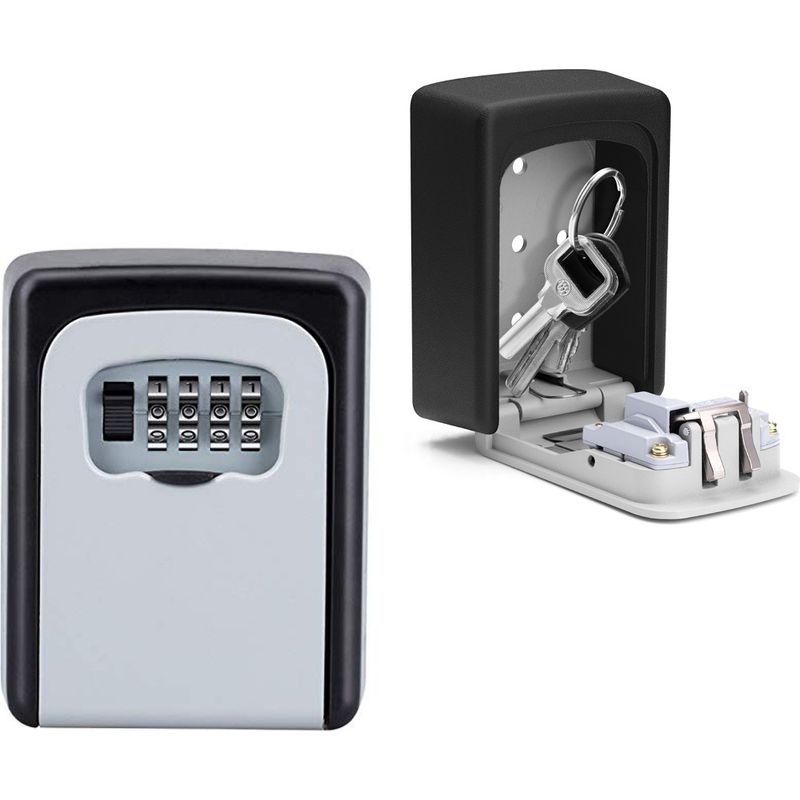 Boîte À Clé Sécurisée,boite A Clefs Murale,boite A Cle Avec Code À 4 Chiffres Haute Sécurisée Étanche À L'Eau Et À La Rouille,pour Intérieur Extérieur Maison Bureau Garage École Gymnase