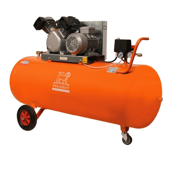 Kolbenkompressor 2,2 Kw - 200 Liter - 25 M3/h - 400v Drehstrom - V-zweizylinder - Peugeot Professionnels - Pcap200vt25
