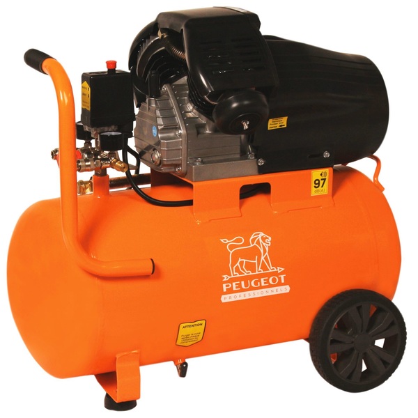 Kolbenkompressor 2,2 Kw - 50 Liter - 20 M3/h - 230 V - V-zylinder - Peugeot Professionnels - Pcap50vm20