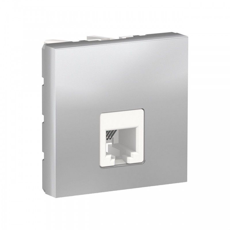 Schneider Electric - Rj12 Telefonbuchse 2 Aluminiummodule Schneider Nu349730