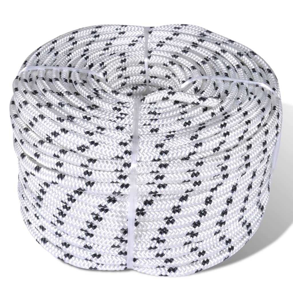 Vidaxl Braided Boat Rope Polyester 6 Mm 250 M White