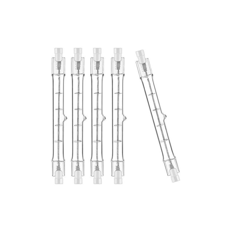 Lot De 5 R7s Ampoule Halogène 118mm 200w 230v, Tige Halogène R7s 118mm, Ampoule Halogène R7s Lampe Tige Halogène Dimmable Pour Spot De Bâtiment, Eclairage Paysage De Travail, Eclairage Salon