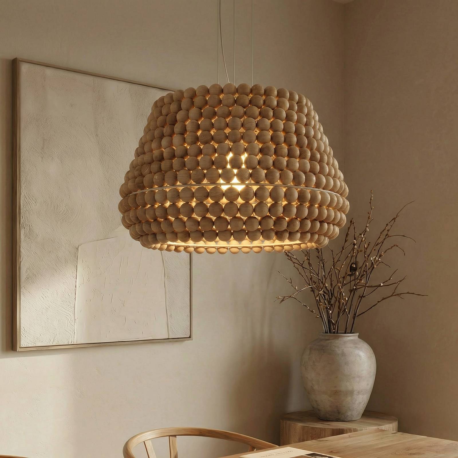 Pendelleuchte "melori" Aus Holz Für Wohnzimmer & Esszimmer Von Lucande