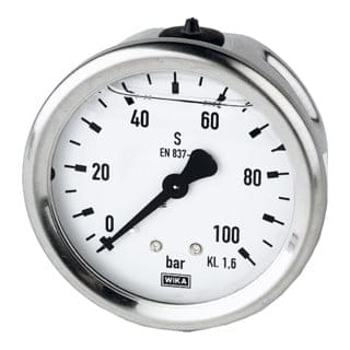 Glyzerinmano., Crni-stahl, G 1/4 Hinten Zentr., 0 - 25,0 Bar, Ø63 - Riegler