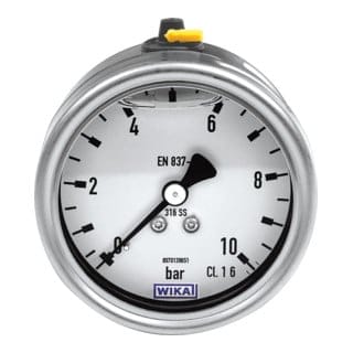 Riegler - Glyzerinmano, Crni-stahl, G 1/4 Hinten Zentrisch, 0-16,0 Bar, Ø63