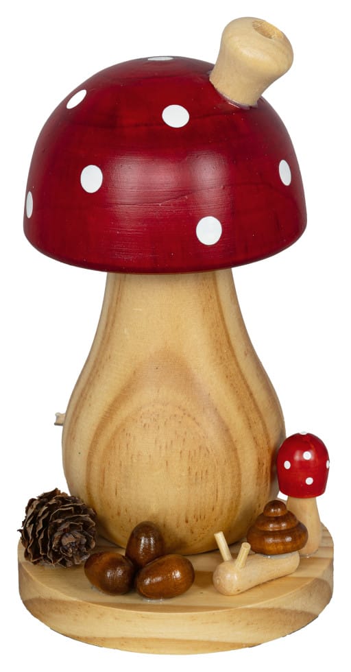 Räucherpilz Deko Holz 17 Cm Räucherfigur