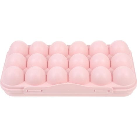 Wiederverwendbare Eierbox Aus Kunststoff, Aufbewahrungsgestell Für 18 Eier, Stapelbarer Eierbehälter Für Den Kühlschrank Mit Deckel, Rosa
