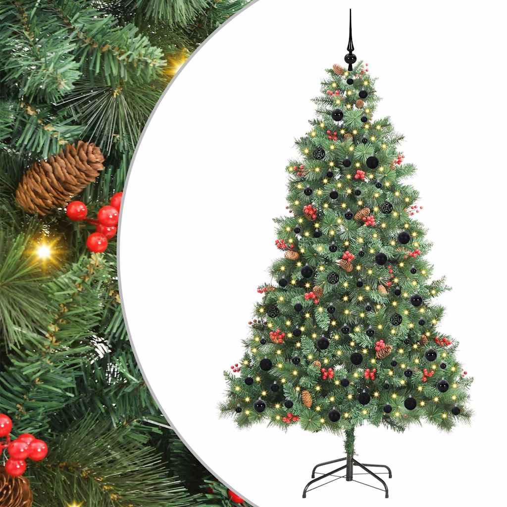 Vidaxl Artificial Christmas Tree 300 Leds Warm White Pvc And Metal