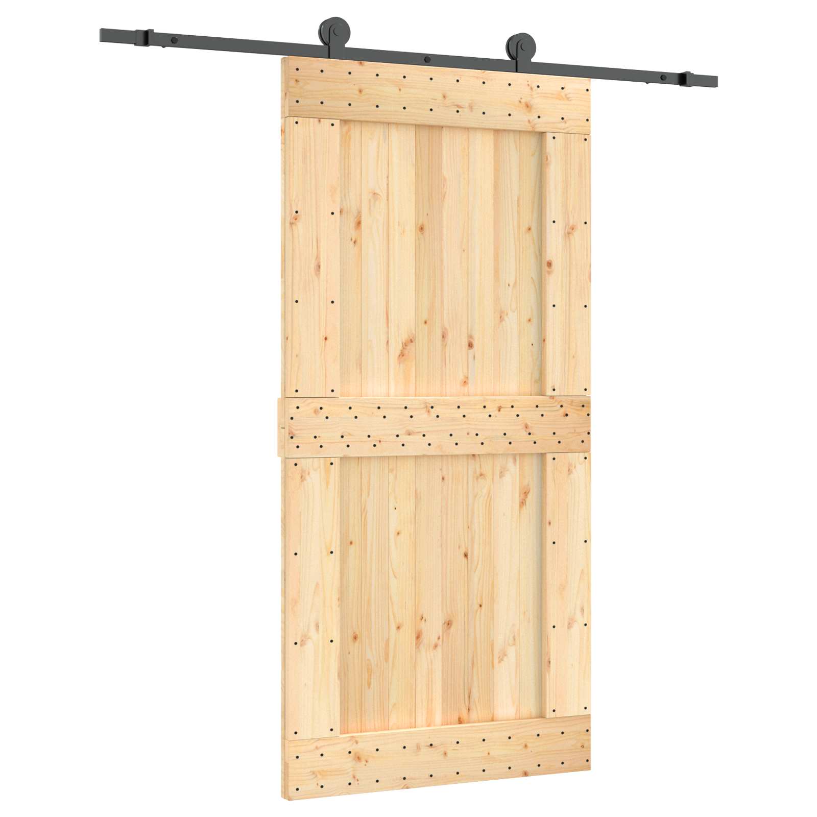 Vidaxl Sliding Door 100 X 210 Cm Solid Pine Wood (untreated)