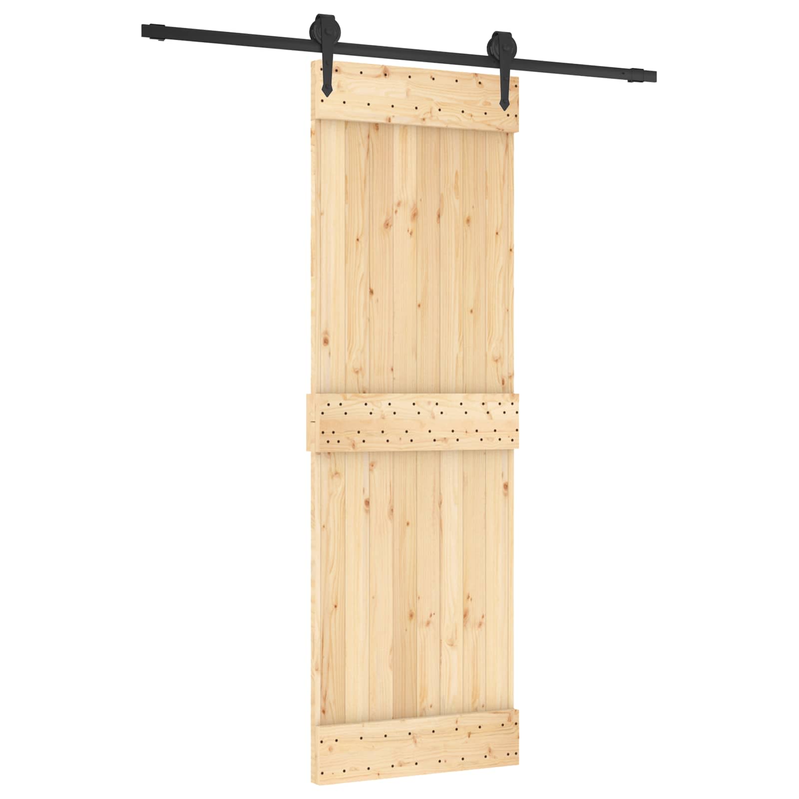 Vidaxl Sliding Door 70 X 210 Cm Solid Pine Wood (untreated)