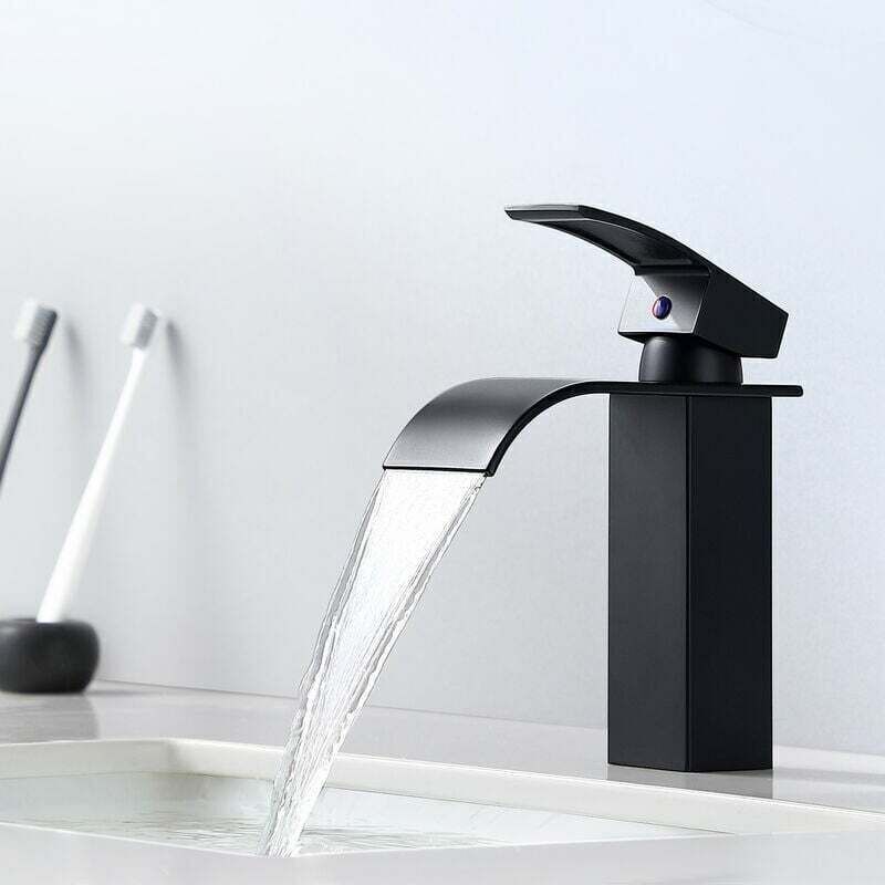 Ulisemmitigeur Cascade Noir Moderne Pour Lavabo - Robinet De Salle De Bain Auralum - Convient Pour Les Lavabos Encastrés-