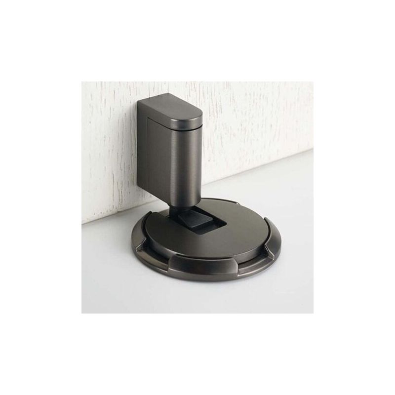 Green Mobility-türstopper Aus Metall, Verstellbarer Bodenstopper Für 10–25 Mm Türfugen, Mit Doppelseitigem 3m-kleber Oder Versteckten Schrauben, Sicher, Leise – 1 Stück, Gebürstetes Schwarz
