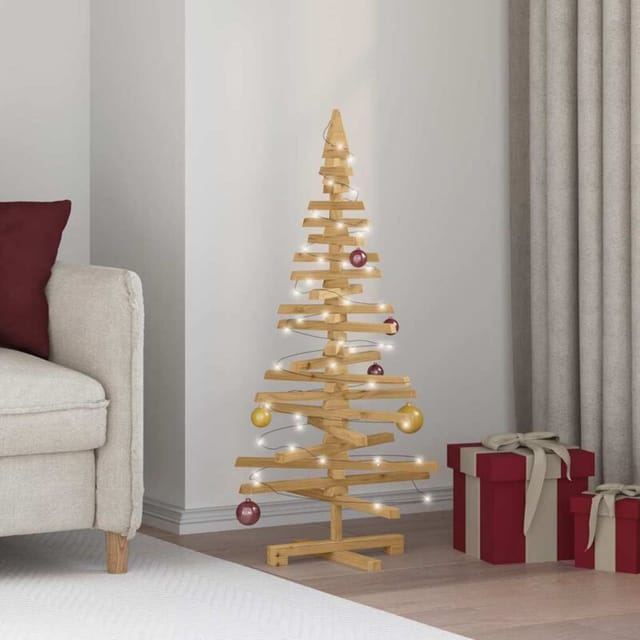 Holz Weihnachtsbaum Mit Ständer Braun 120 Cm Massivholz Kiefer Vidaxl