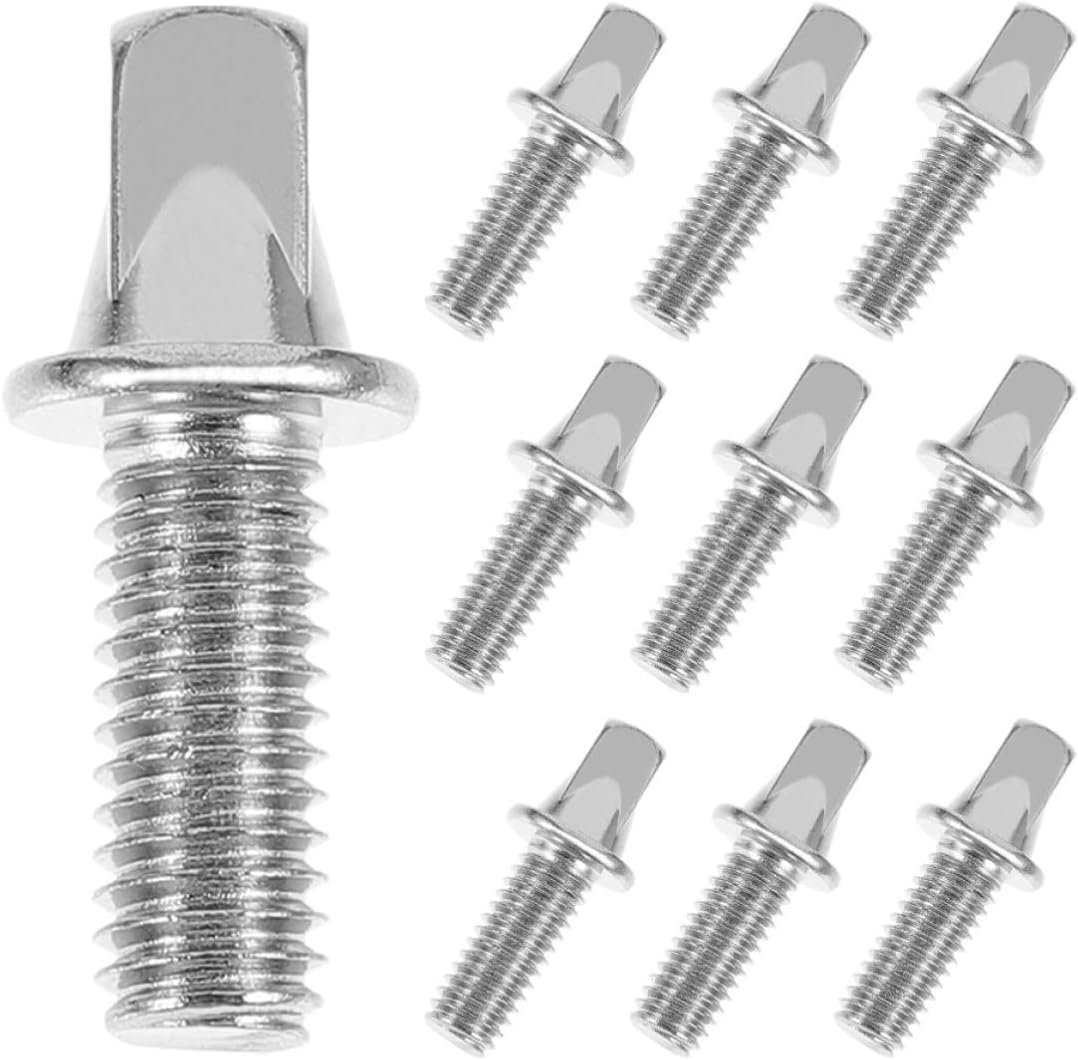 Ccykxa 10 Stück M6 Metall-trommelschrauben Für Schlagzeuge, Einfache Montage Und Austausch, Polierte Oberfläche, Silbernes Zubehör, Für Anfänger Und Schlagzeuger