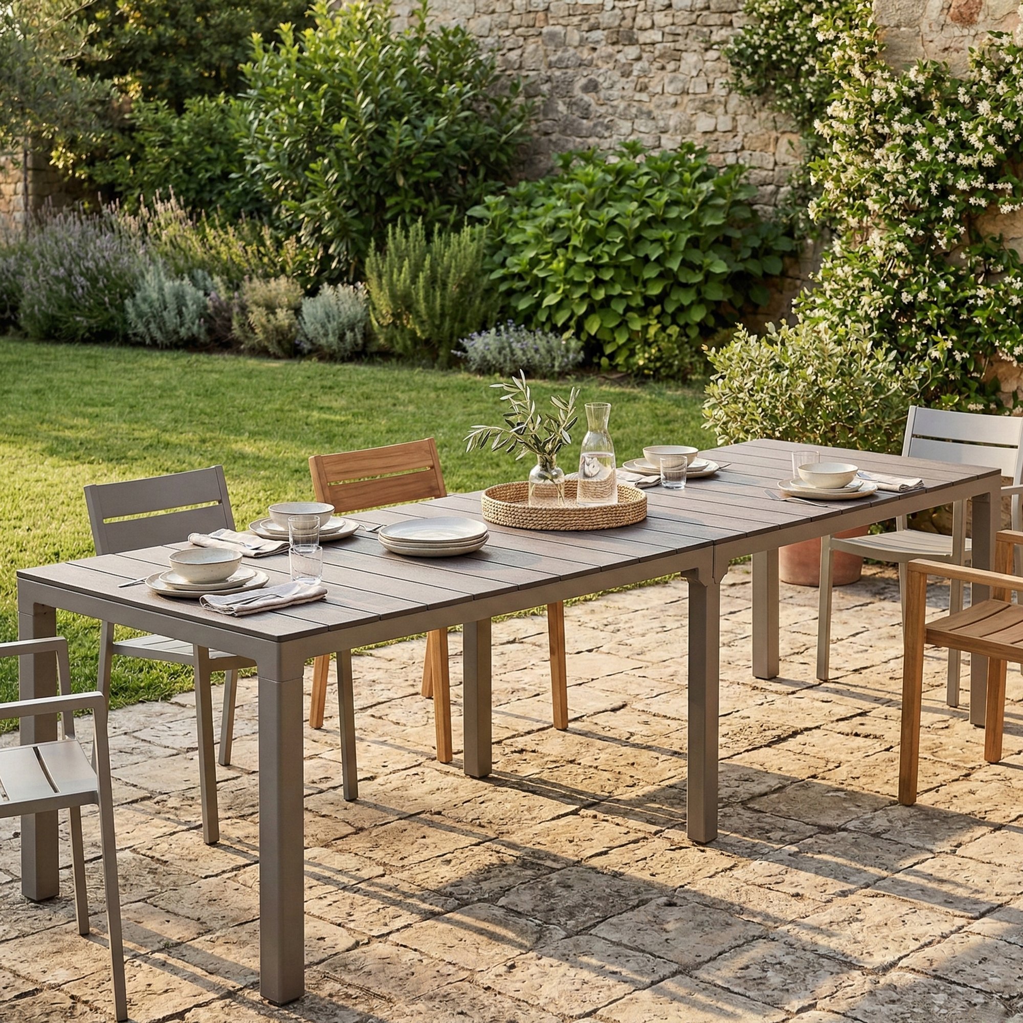 Dmora Gartentisch Varda 292x86x74cm Braun 12 Plätze