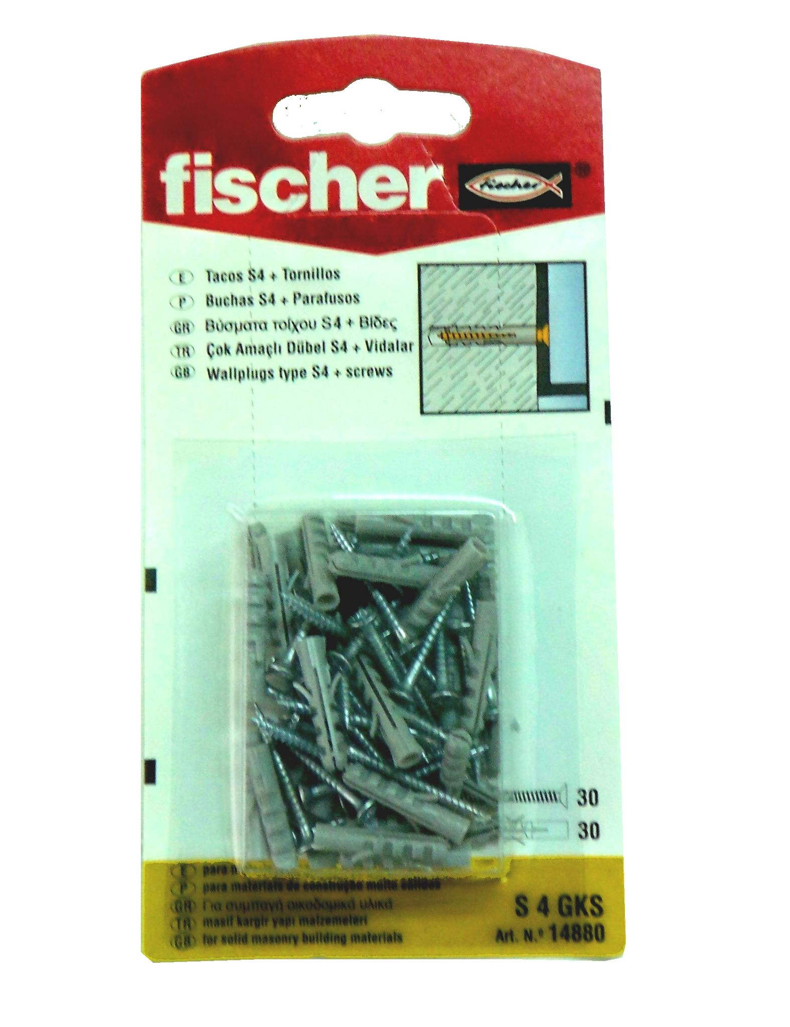 Spreizdübel S 4 Mit Schraube Fischer 014880