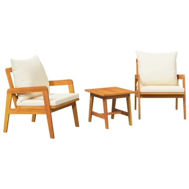 Vidaxl 3-tlg. Bistro-set Mit Kissen Massivholz Akazie