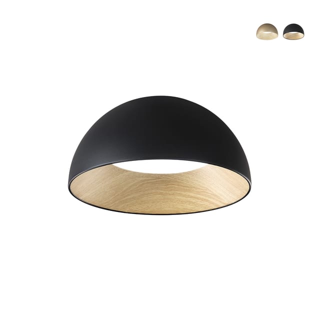 Runde Deckenleuchte 50cm Aus Metall Mit Dimmbarem Led-licht Coco - Schwarz