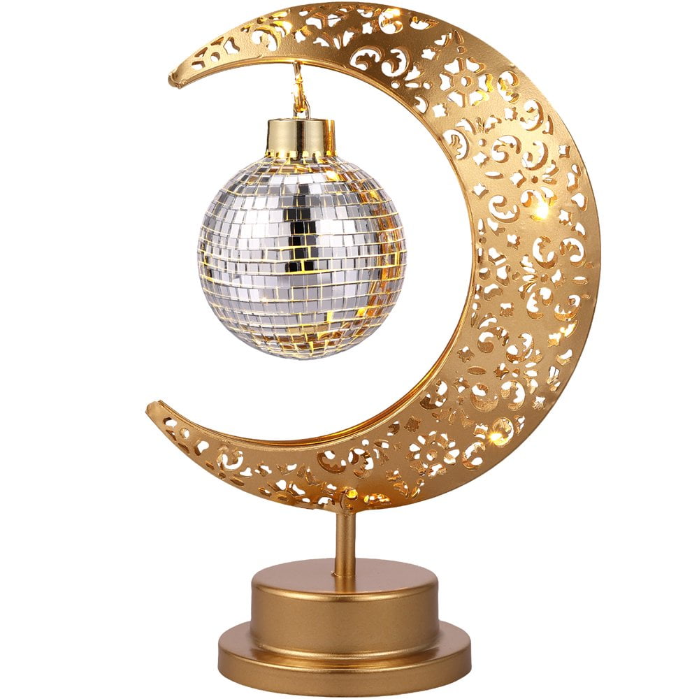 Led-lampe Mit Ausgehöhltem Stern- Und Mondmotiv Im Ramadan-stil, Dekorative Lampe Im Muslimischen Stil, Festliche Tischlampe Fürs Schlafzimmer, Ambientebeleuchtung.