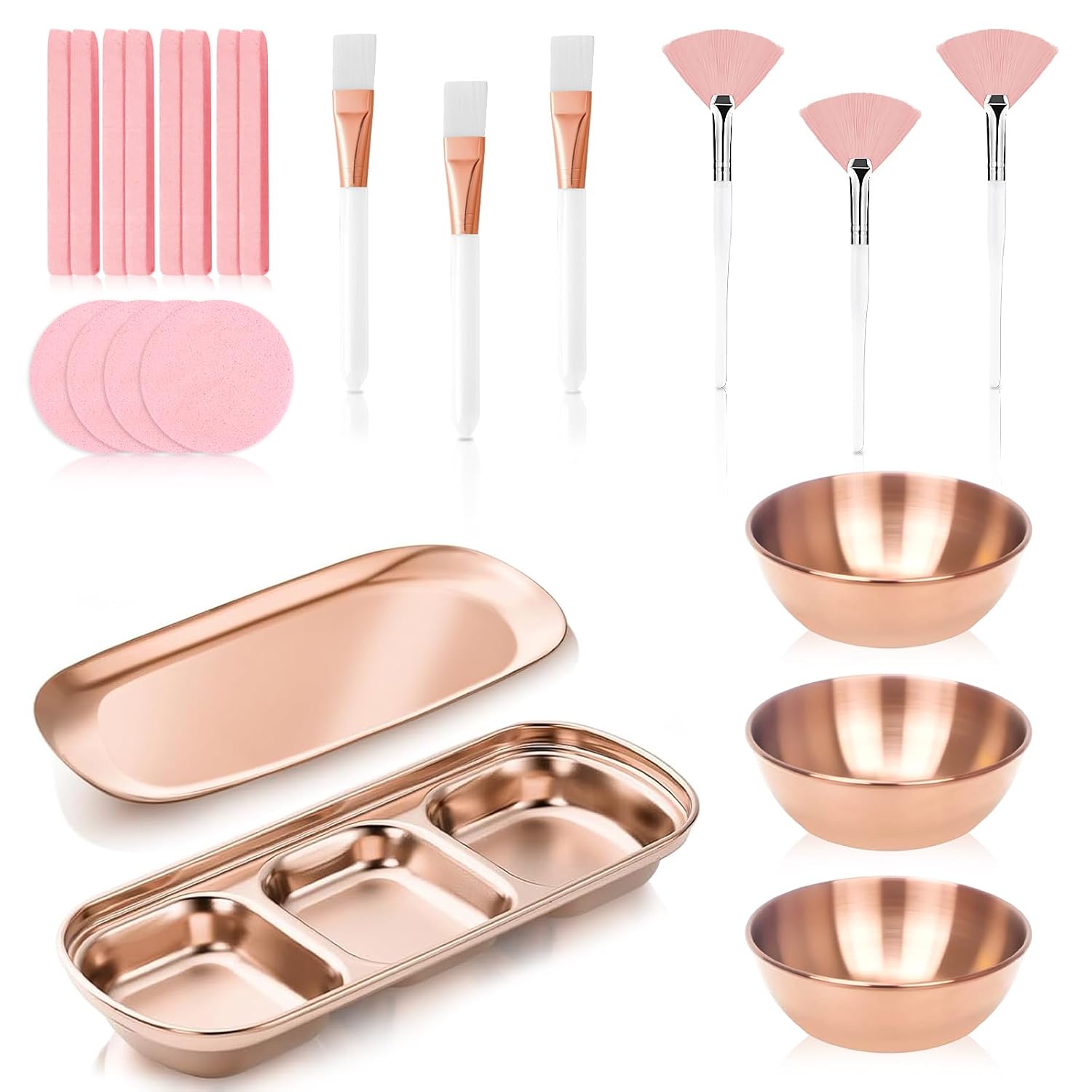23-teiliges Kosmetiker-zubehörset In Roségold