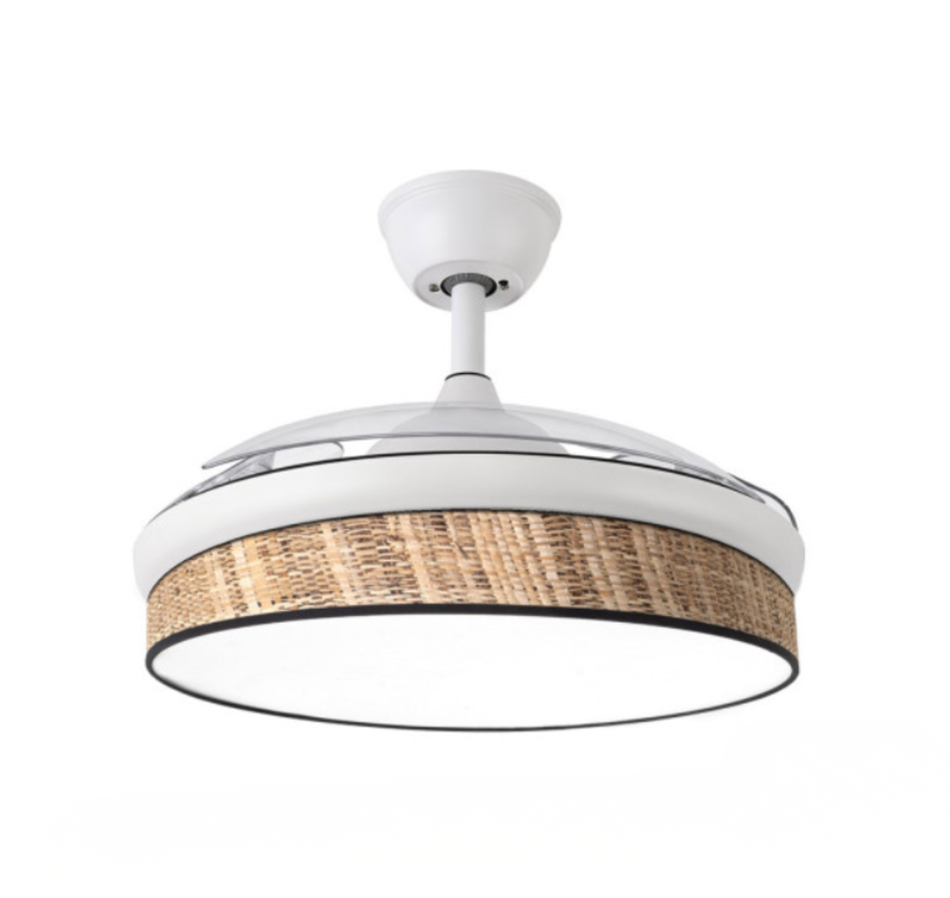 [gebraucht] Ventilator Dc Fashion 72w Weiß/dunkelbraun 108d 3asps 7200lm 3000k,4000k,6000k Remote+memory+timer