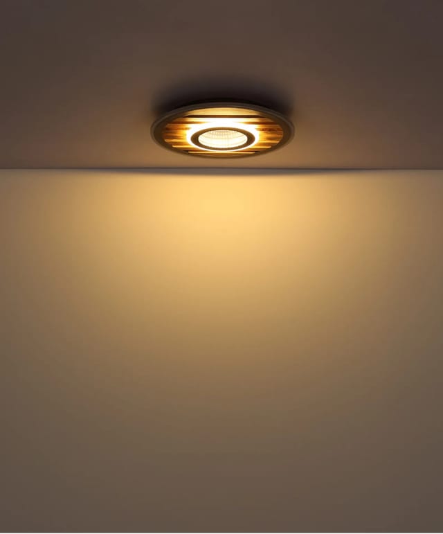 Globo Lighting - Deckenleuchte Deckenlampe Holz Schlafzimmerleuchte Ringe Schwarz Led D 40 Cm