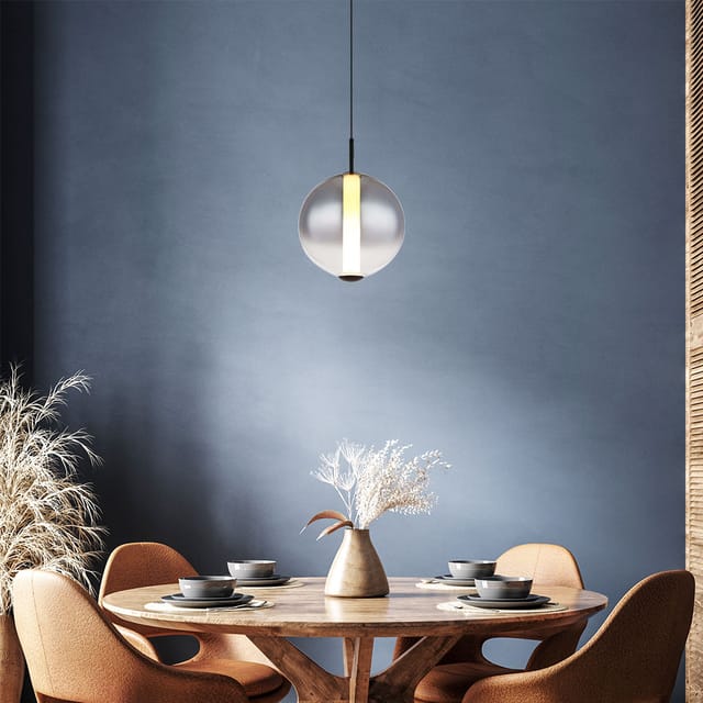 Globo Lighting - Pendelleuchte Hängelampe Esstischleuchte Led Wohnzimmerlampe Glas Rauch H 120 Cm