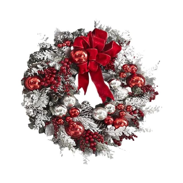 35 Cm Künstlicher Weihnachtskranz, Weihnachtskranz Für Den Außenbereich Für Die Haustür, Frohe Weihnachten-dekoration Für Die Weihnachtsfeier, Türornamente, Keine Federn, Kein Strom