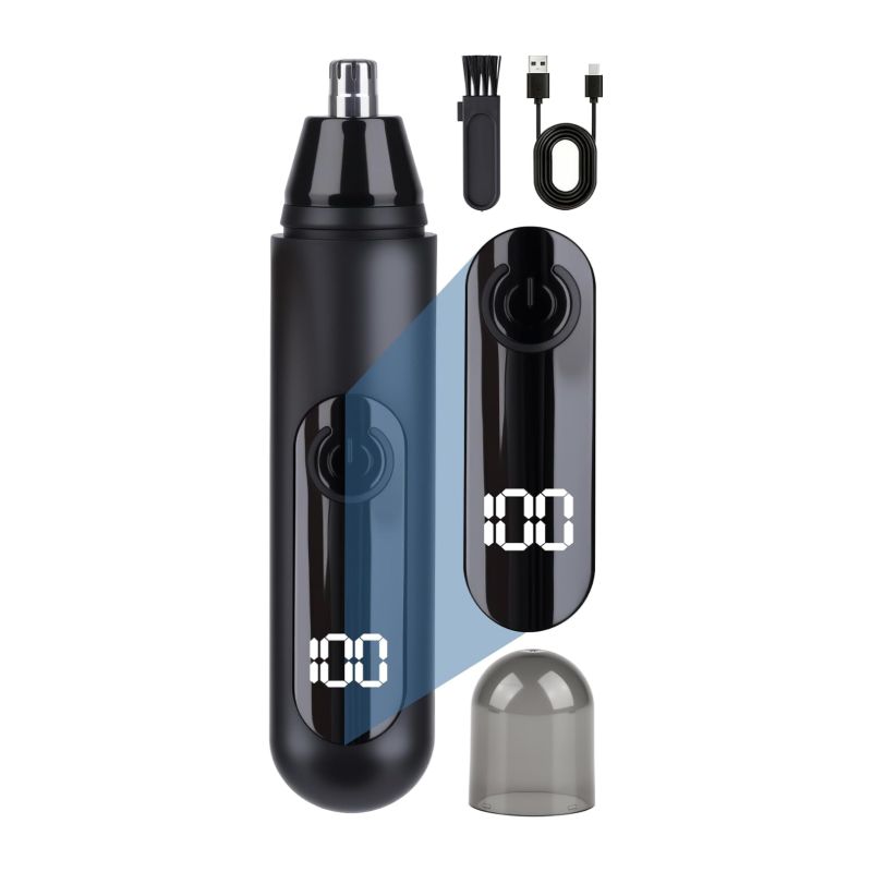 Tondeuse À Nez Rechargeable Par Usb, Coupe Poils Oreilles Indolore Pour Hommes Et Femmes, Lames À Double Tranchant Rasoir Nez, Avec Led Écran, Lame Lavable, Nettoyage Facile