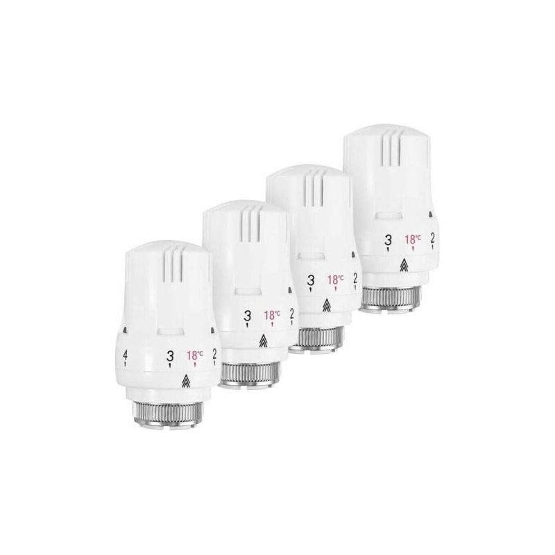 Lot De 4 Têtes Thermostatiques - Robinet Thermostatique Radiateur - Tête Thermostatique Radiateur - Valve De Radiateur Thermostatique M30 X 1,5