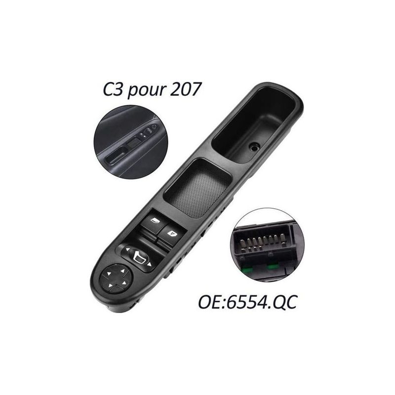Dbbegk Levé Vitre 207 Avant Gauche Drive Côté Vitre Électrique Interrupteur Principal 6554.qc, Interrupteur De Lève-vitre Pour 207