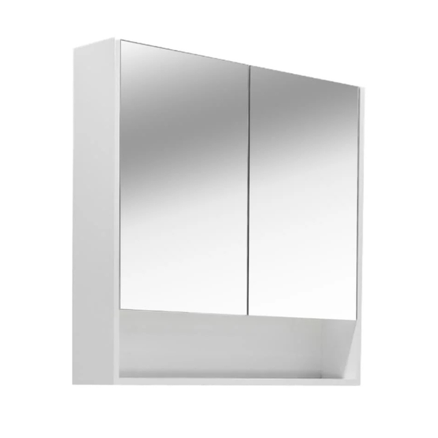 Lucca Zusammengebauter Spiegelschrank 80x75 Cm, Laminat, 4 Einlegeböden, Spiegel Weiß (lucca80cabw) - Naturel