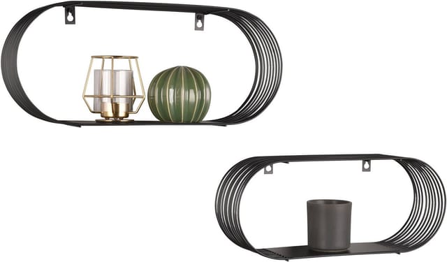 Mirrors And More - Gitter Wandregal 2er Set Joyce Aus Metall In Schwarz